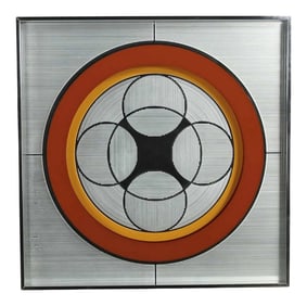 Vintage Modern Mod Op Art or Pop Art Mirror by Greg Copeland Style #1034