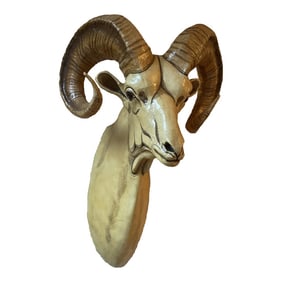 Sergio Bustamante Papier Mache Ram's Head Wall Sculpture