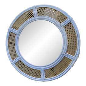 1970s Bohemian Large Circular Wall Mirror