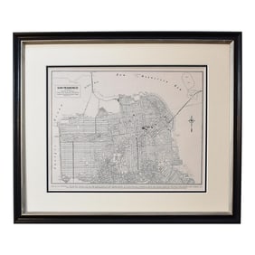 Framed San Francisco Vintage Map - Authentic 1946 San Francisco Map