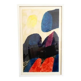 Original Signed Carol Summers "Umbria" Color Woodcut, Framed