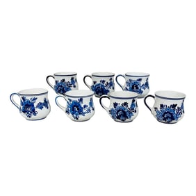 Mid 20th Century Blue Delft Mugs - Set of 7