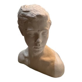1950s Plaster Bust of Young Woman, by Tony Trezza
