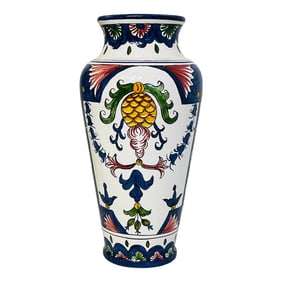 Late 20th Century Blue and White Vase - Made in Portugal