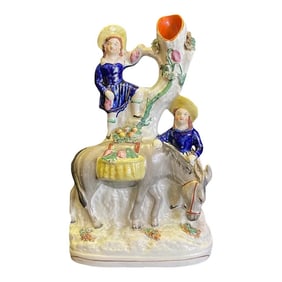 19th Century Staffordshire Spill Vase Donkey