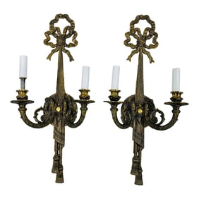 Mid Century French Style Electric Wall Sconces - a Pair