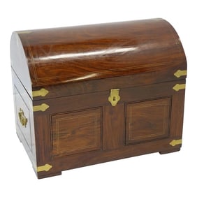 Late 20th Century Chest With Inlays And Brass