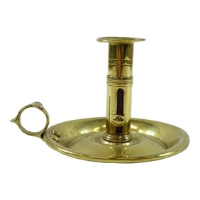 1980s Footed Brass Candle Holder