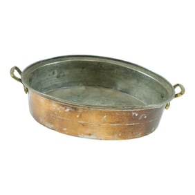 Early 20th Century Copper Pot with Brass Handles