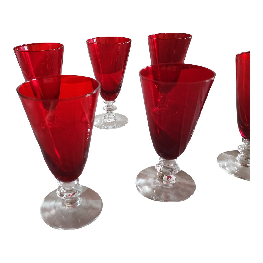 Six Ruby Red Cordial Glasses (1 of 3)