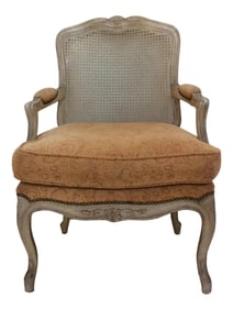 French Style Armchair With Caned Back