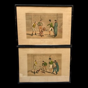 Henry Alken (1785-1851), "Cock Fighting" Plates I & Ii, Published 1820