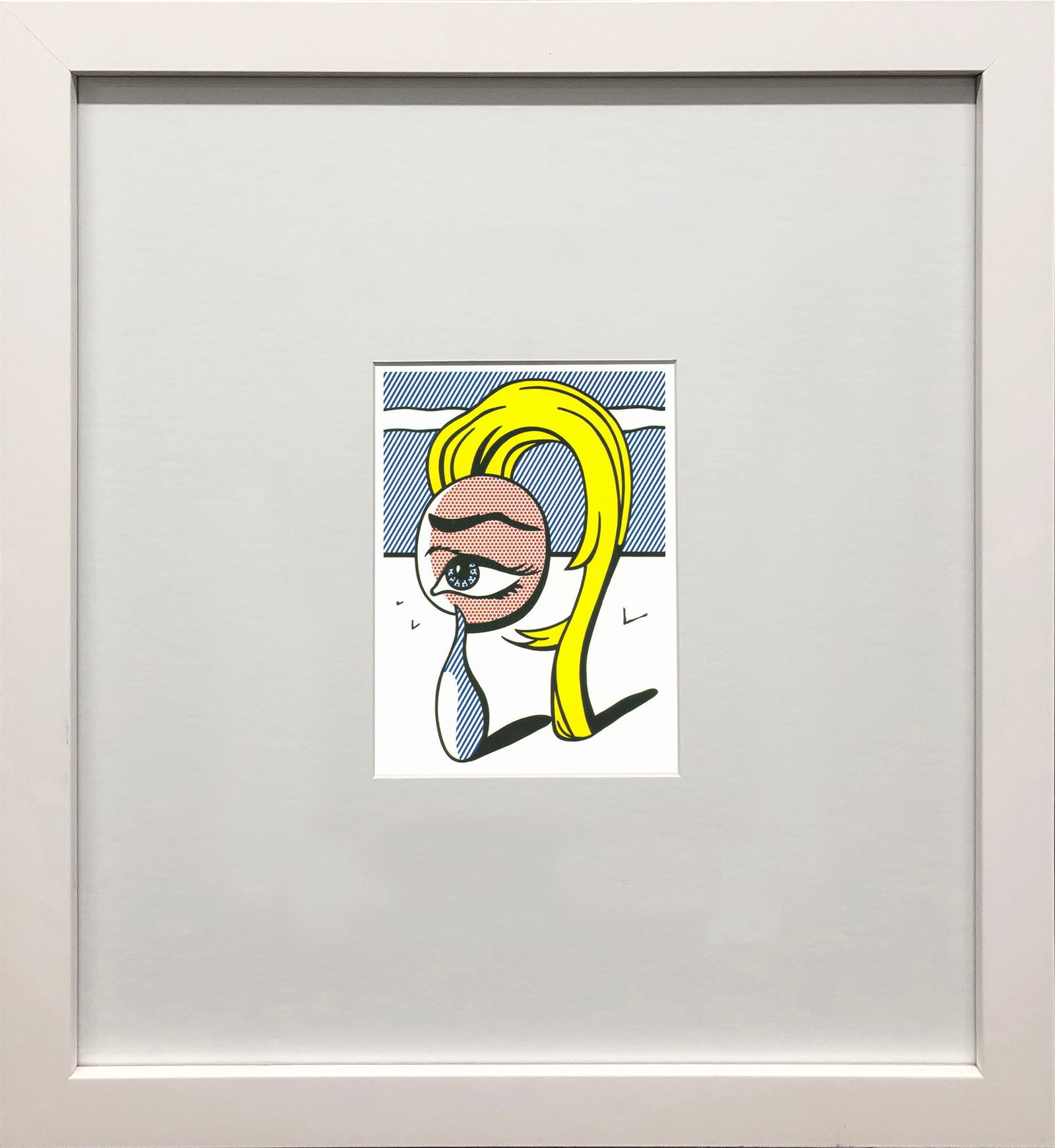 Roy Lichtenstein - Girl with Tear I - 1994 Offset Lithograph 7" x 5": Title: Roy Lichtenstein - Girl with Tear I - 1994 Offset Lithograph 7" x 5" Artist: Roy Lichtenstein Title: Girl with Tear I Description: Girl with Tear I by Roy Lichtenstein, 1994 Unsigned Offset Lit