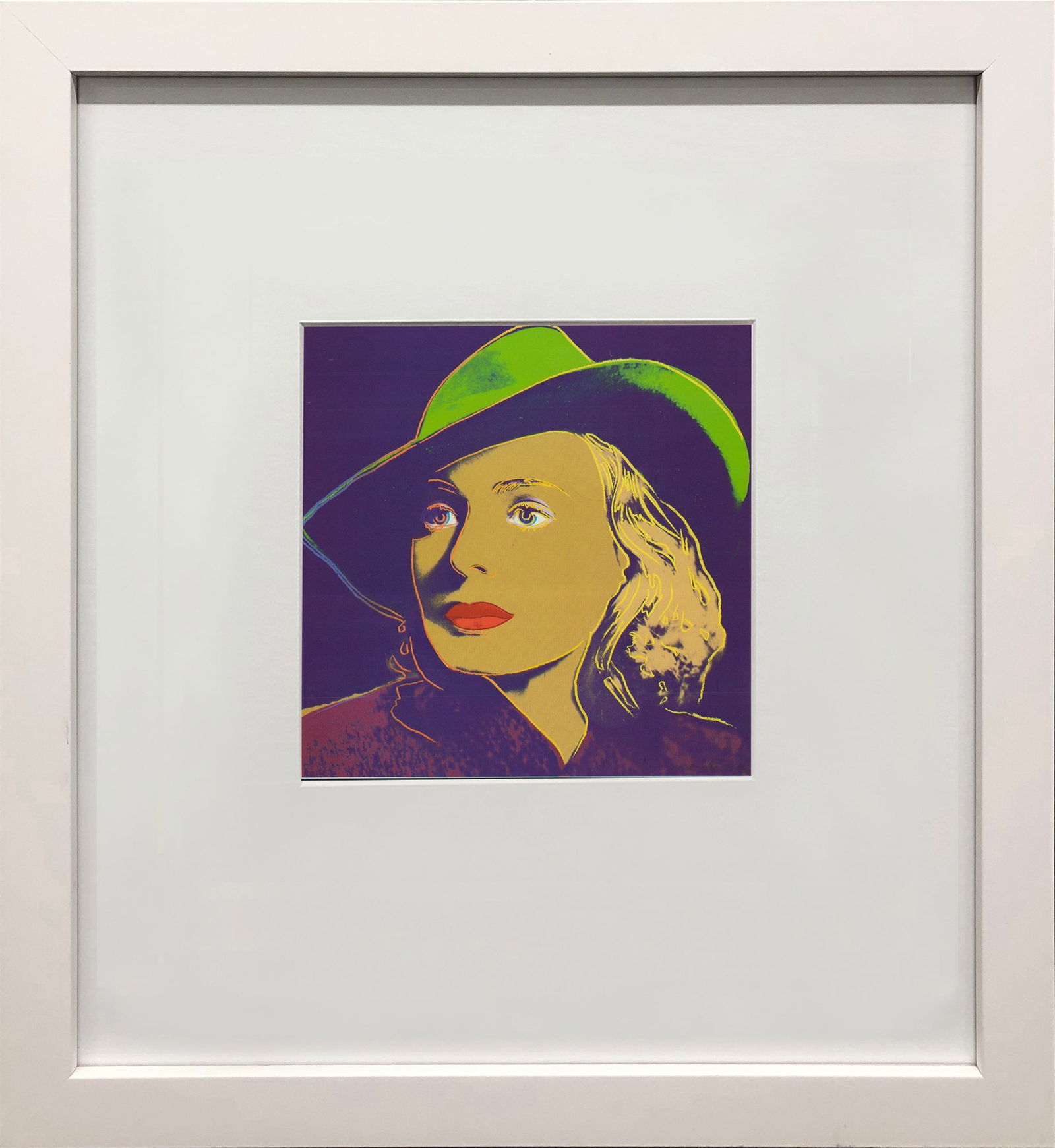 Andy Warhol - Portrait of Ingrid Bergman with Hat - 1983 Offset Lithograph 8" x 8": Title: Andy Warhol - Portrait of Ingrid Bergman with Hat - 1983 Offset Lithograph 8" x 8" Artist: Andy Warhol Title: Portrait of Ingrid Bergman with Hat Description: Portrait of Ingrid Bergman with Ha