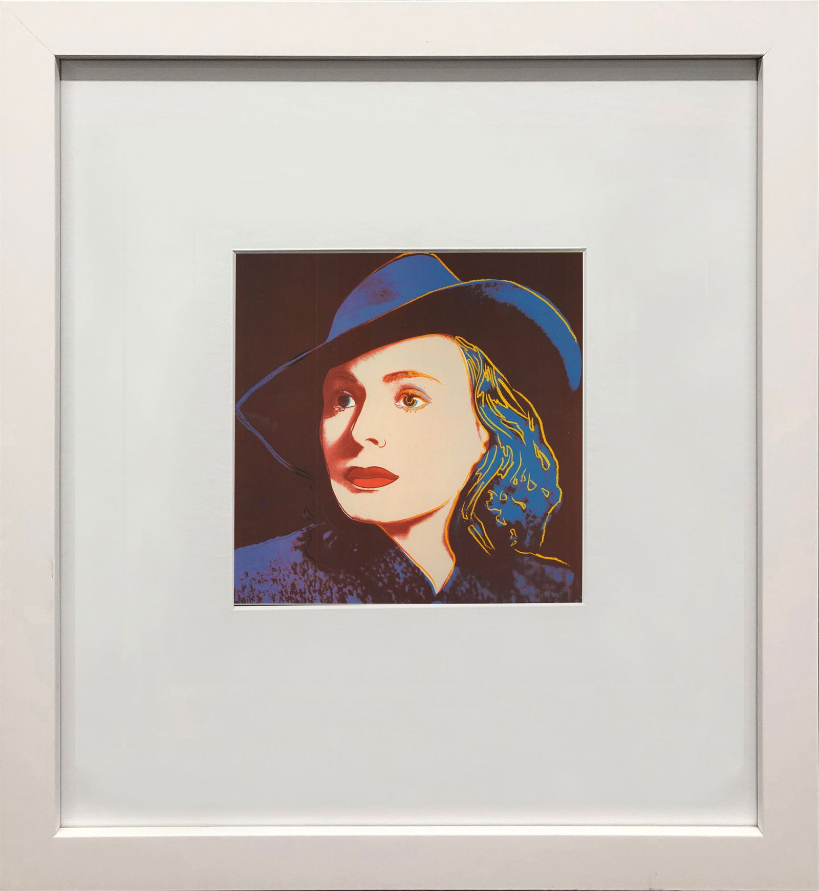 Andy Warhol - Portrait of Ingrid Bergman with Hat - 1983 Offset Lithograph 8" x 8": Title: Andy Warhol - Portrait of Ingrid Bergman with Hat - 1983 Offset Lithograph 8" x 8" Artist: Andy Warhol Title: Portrait of Ingrid Bergman with Hat Description: Portrait of Ingrid Bergman with Ha