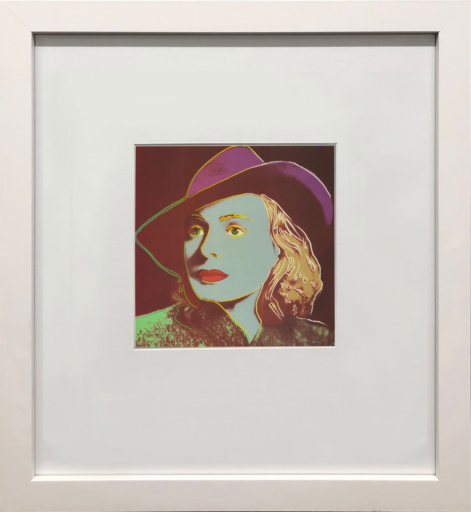 Andy Warhol - Portrait of Ingrid Bergman with Hat - 1983 Offset Lithograph 8" x 8": Title: Andy Warhol - Portrait of Ingrid Bergman with Hat - 1983 Offset Lithograph 8" x 8" Artist: Andy Warhol Title: Portrait of Ingrid Bergman with Hat Description: Portrait of Ingrid Bergman with Ha