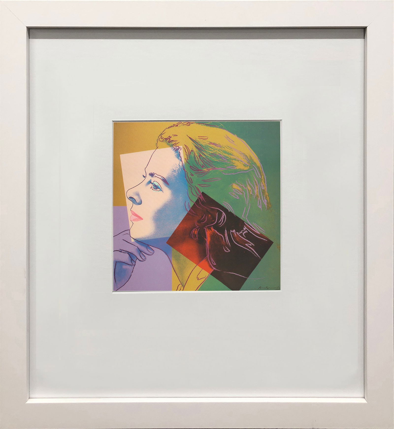 Andy Warhol - Portrait of Ingrid Bergman - 1983 Offset Lithograph 8" x 8": Title: Andy Warhol - Portrait of Ingrid Bergman - 1983 Offset Lithograph 8" x 8" Artist: Andy Warhol Title: Portrait of Ingrid Bergman Description: Portrait of Ingrid Bergman by Andy Warhol, 1983 Unsi