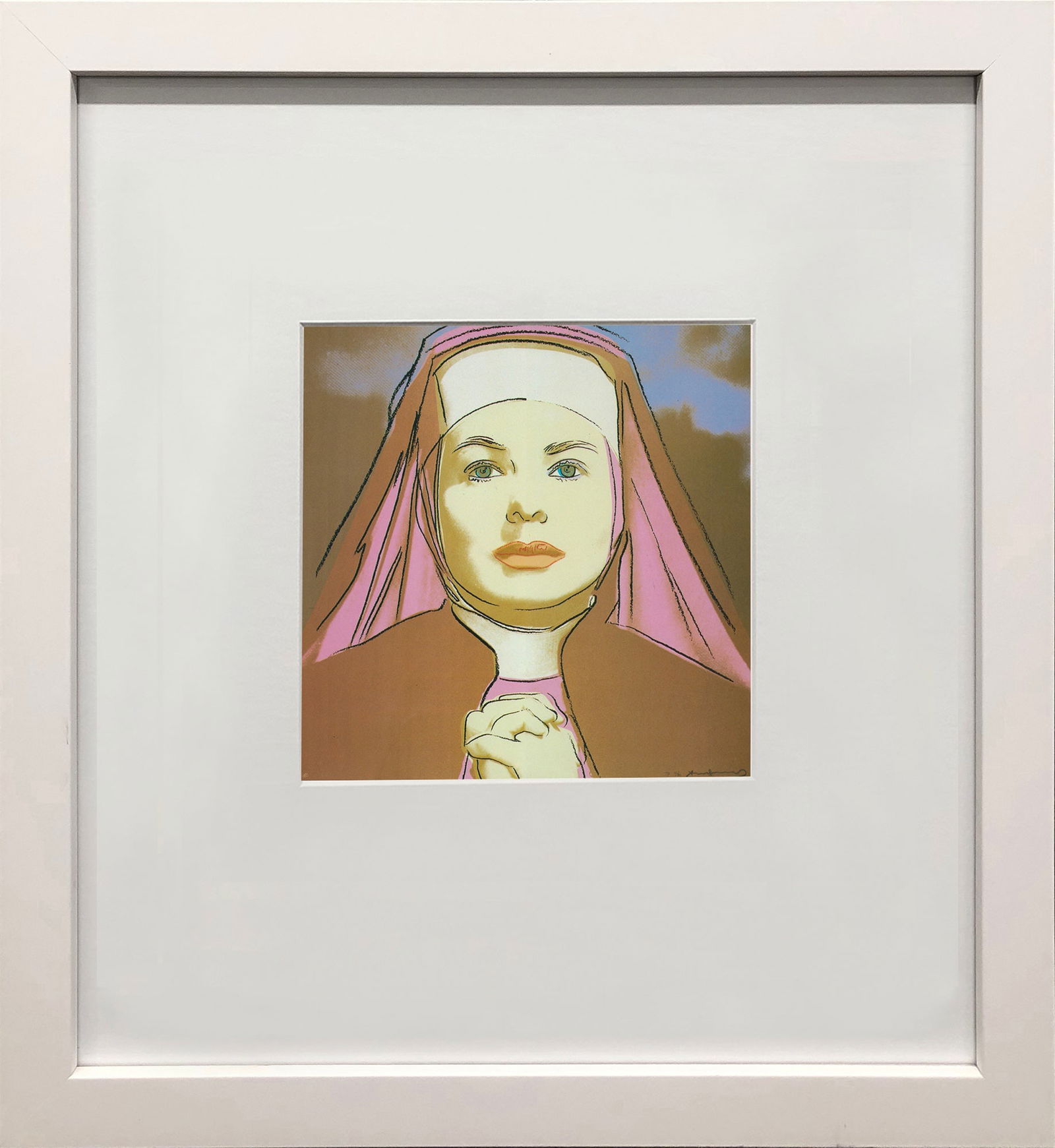 Andy Warhol - Portrait of Ingrid Bergman the Nun - 1983 Offset Lithograph 8" x 8": Title: Andy Warhol - Portrait of Ingrid Bergman the Nun - 1983 Offset Lithograph 8" x 8" Artist: Andy Warhol Title: Portrait of Ingrid Bergman the Nun Description: Portrait of Ingrid Bergman the Nun b