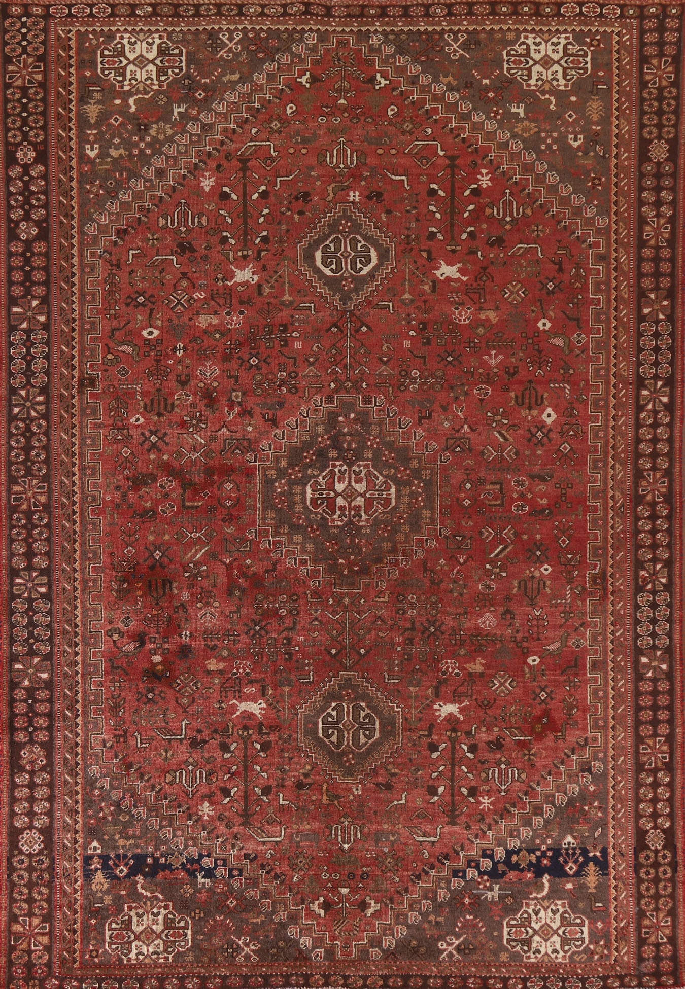 Vegetable Dye Antique Shiraz Persian Area Rug 6x9 (1 of 20)