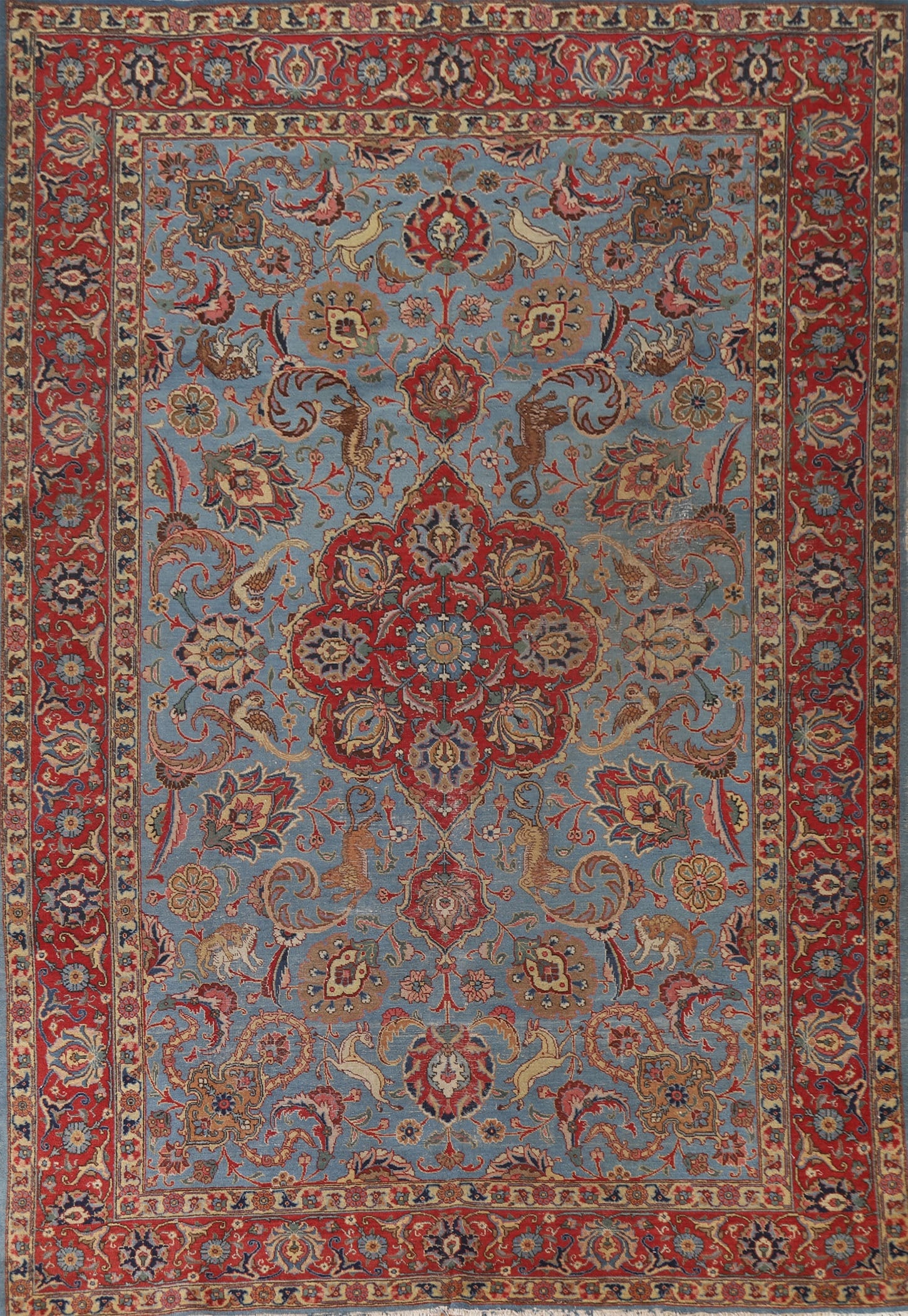 Antique Vegetable Dye Tabriz Persian Area Rug 8x12 (1 of 20)