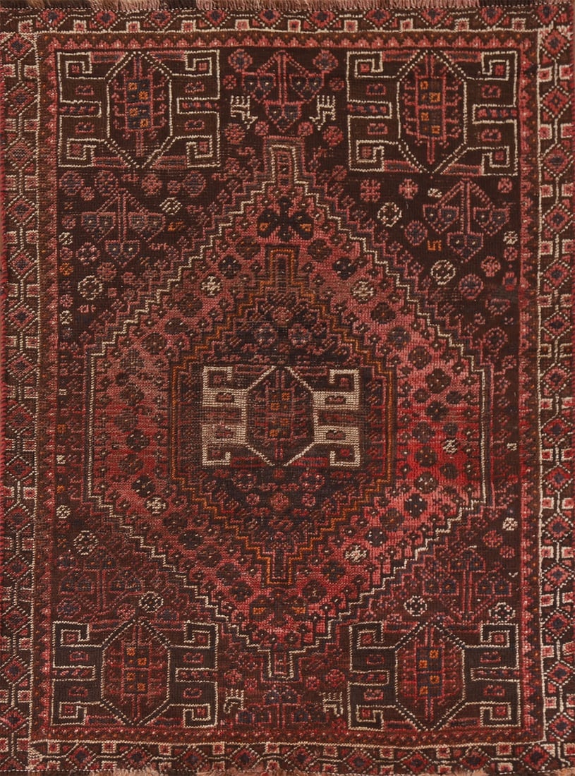 Antique Wool Qashqai Persian Rug 4x6 (1 of 20)