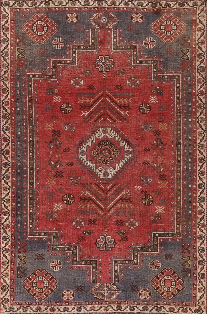 Antique Vegetable Dye Qashqai Persian Rug 5x7 (1 of 20)