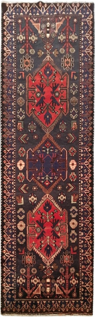 2.3 x 9.6 Persian Hamadan Runner Rug 81507 (1 of 7)