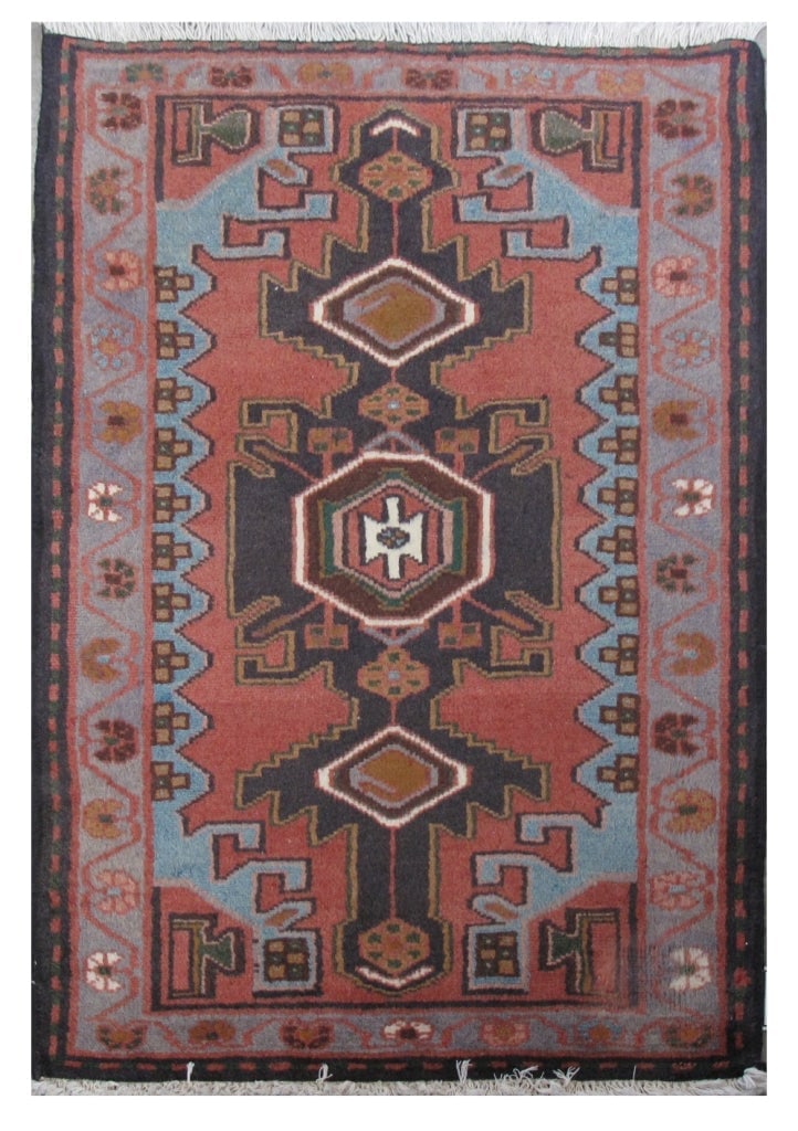 2.4 x 3.9 Red Persian Hamadan Rug 81946 (1 of 6)