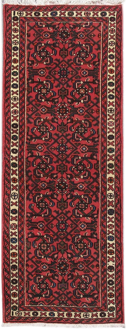 2.4 x 6.3 Red Persian Hamadan Rug 82628 (1 of 6)