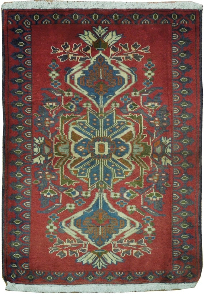 2.3 x 3.2 Red Traditional Persian Hand-knotted Rug 16771 B (1 of 6)