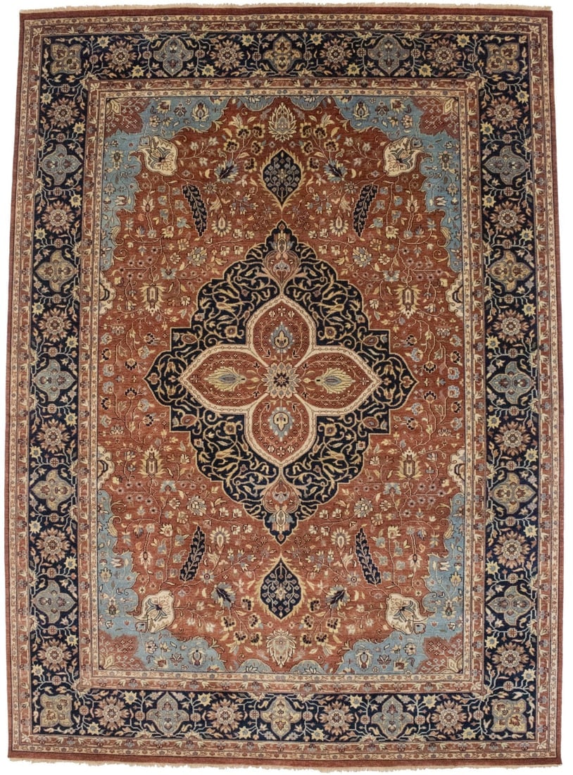 Rust Floral 10X14 Sarouk Goravan Heriz Oriental Rug (1 of 20)