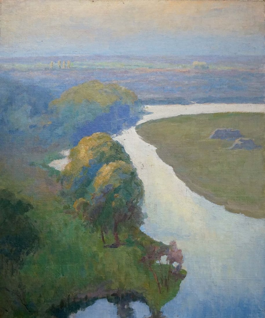 Oil painting The river flows Fedorov Nikolay Alekseevich: Title: Oil painting The river flows Fedorov Nikolay Alekseevich Description: NoVerns 708 *** ABOUT THIS PAINTING *** * TITLe: "The river flows" * ARTISTS: Fedorov Nikolay Alekseevich * SIZe: 60.5x72.5