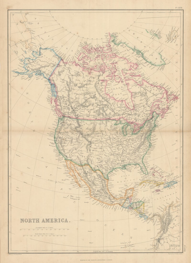 North America "Gadsden or Arizona". Early territorial boundaries. LOWRY 1860 map (1 of 1)