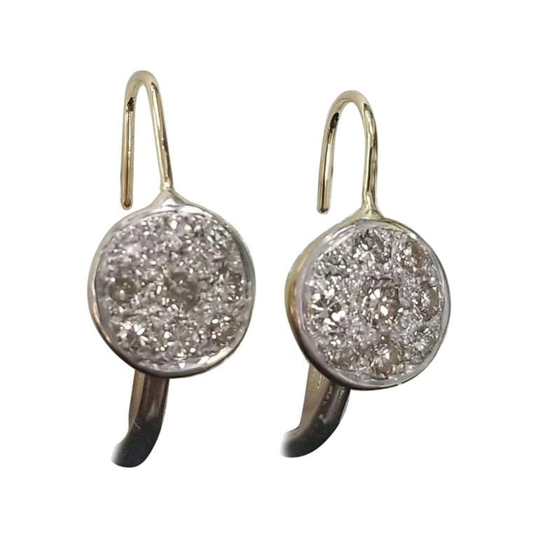 14 Karat Drop Diamond Cluster Earrings (1 of 18)