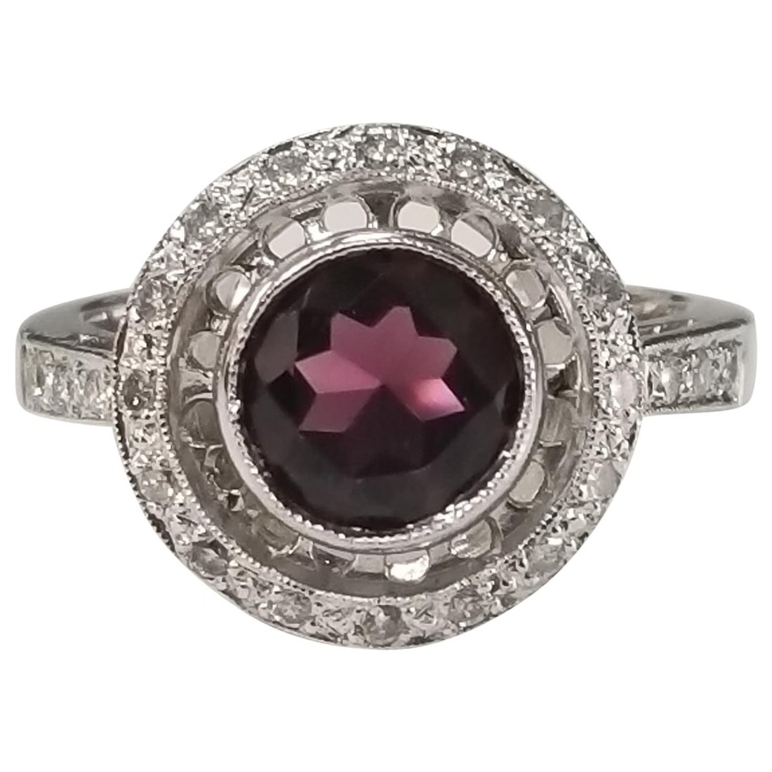 Rhodolite Garnet Diamond Ring (1 of 20)
