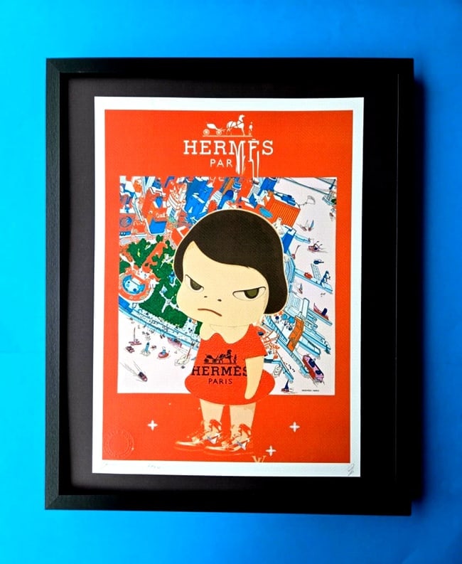 Death NYC Hand Signed Large Framed Print 16x20in MY YOSHITOMO NARA GIRL COA #9 (1 of 1)