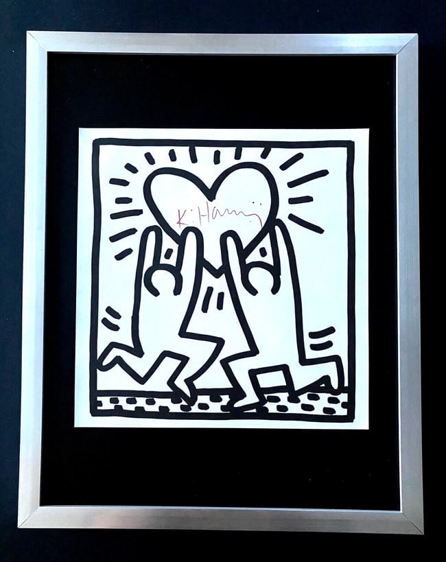 KEITH HARING + SIGNED VINTAGE PRINT FRAMED + BUY IT NOW!! (1 of 1)