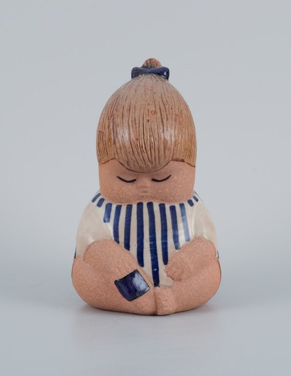 Rare figure, Lisa Larson for Gustavsberg, "Johanna", glazed ceramics. (1 of 5)