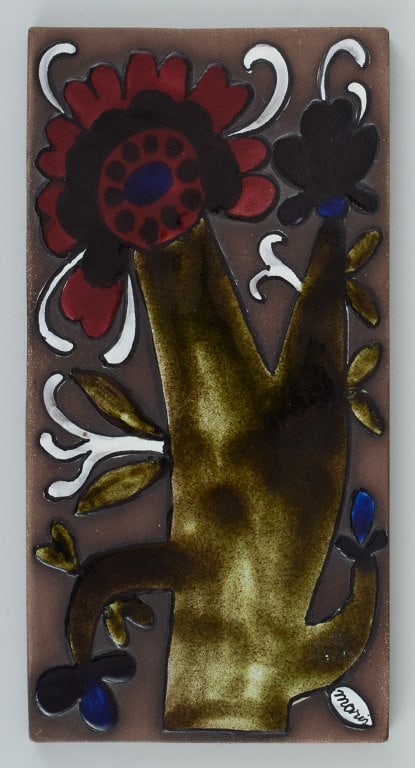 Mari Simmulson for Upsala Ekeby. Cardus wall plaque designed in 1967 as part of the Cardus series.: Mari Simmulson for Upsala Ekeby. Cardus wall plaque designed in 1967 as part of the Cardus series. In perfect condition. Marked. Dimensions:L 29.5 x D 15.0 cm. Reserve: $210.00 Shipping: Domestic: Shi