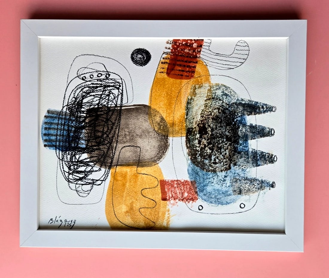 Michel Blazquez Original 11x14" – Mixed Media Cuban-American Artist Hand Signed: Michel Blázquez – Original Mixed Media Artwork | 11x14" | Cuban-American Artist Own a one-of-a-kind piece by Michel Blázquez, a Cuban-American contemporary artist known for his express