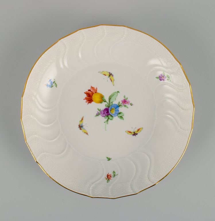 KPM (Königliche Porzellan Manufaktur), Germany, bowl decorated with flowers, butterflies and (1 of 6)