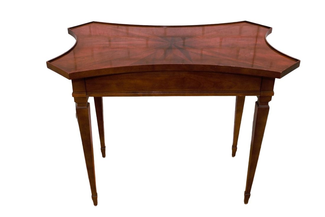 Vintage Baker Furniture Federal Style Inlaid Tea Side Table: Vintage from before 2000 Materials: wood *** Shipping is NOT Free, please contact us for a shipping quote. Vintage Baker Furniture Federal Style Inlaid Tea Side Table Circa End 20th Century