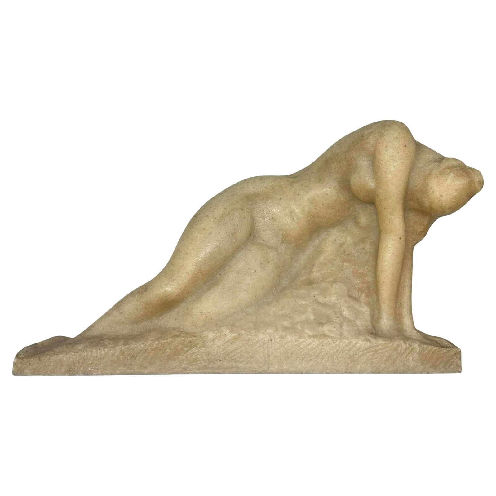 The Awakening Stone Composite Female Statue by Vincent Glinsky: The Awakening" by Vincent Glinsky is a striking and dynamic sculpture that depicts a figure emerging from the earth or from a deep slumber. The figure, often interpreted as a metaphor for rebirth, tra