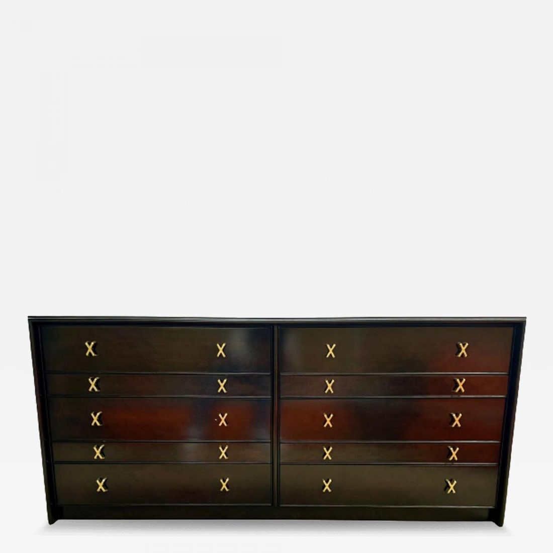 Mid-Century Modern Paul Frankl Mahogany Dresser, Stamped John Stuart, Brass (1 of 12)
