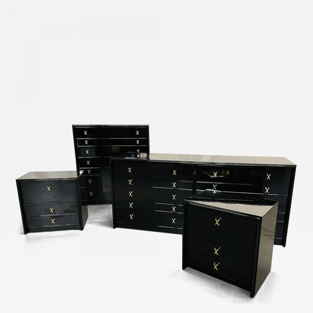 Paul Frankl Mid Century Modern John Stuart Bedroom Set, Ebony Lacquer Refinished (1 of 8)