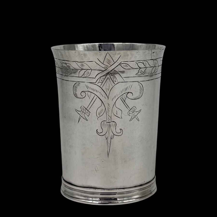 Mid 17th Century Antique Commonwealth Silver Beaker London 1658 Richard Farmer (1 of 9)
