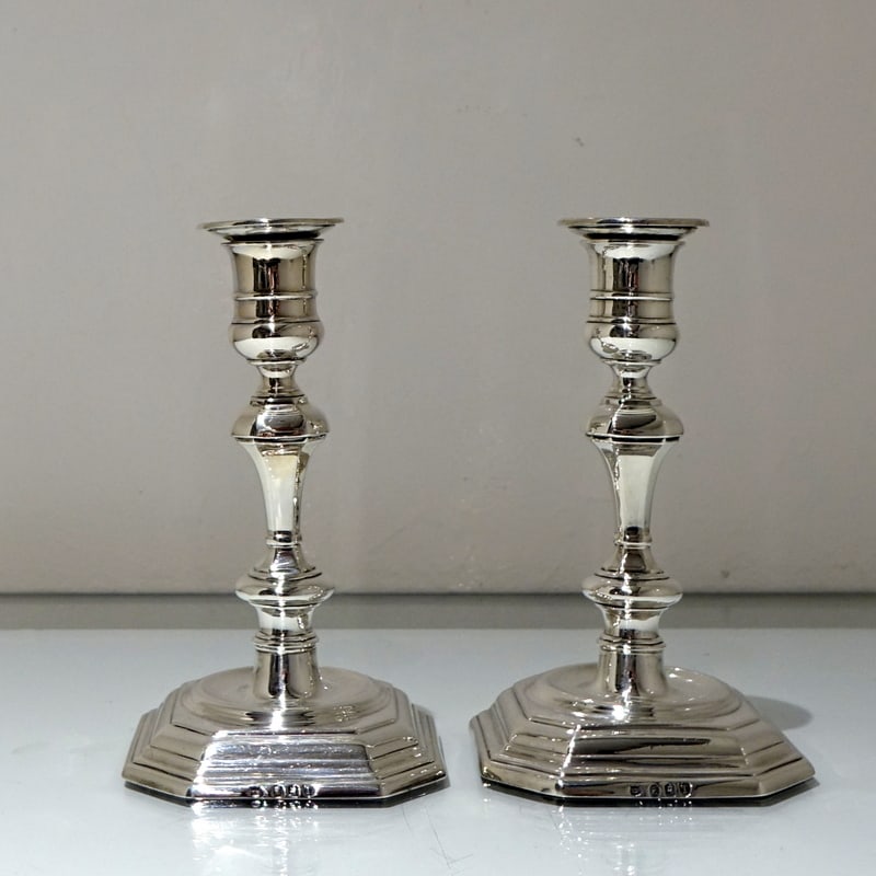 19th Century Antique Victorian Britannia Silver Pair Candlesticks London 1894 Thomas Bradbury (1 of 13)
