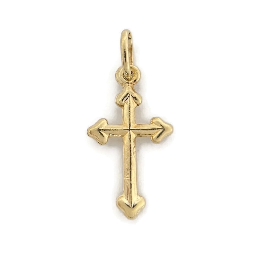 Vintage Cross Religious Pendant Charm 18K Yellow Gold, 1.19 Grams (1 of 7)