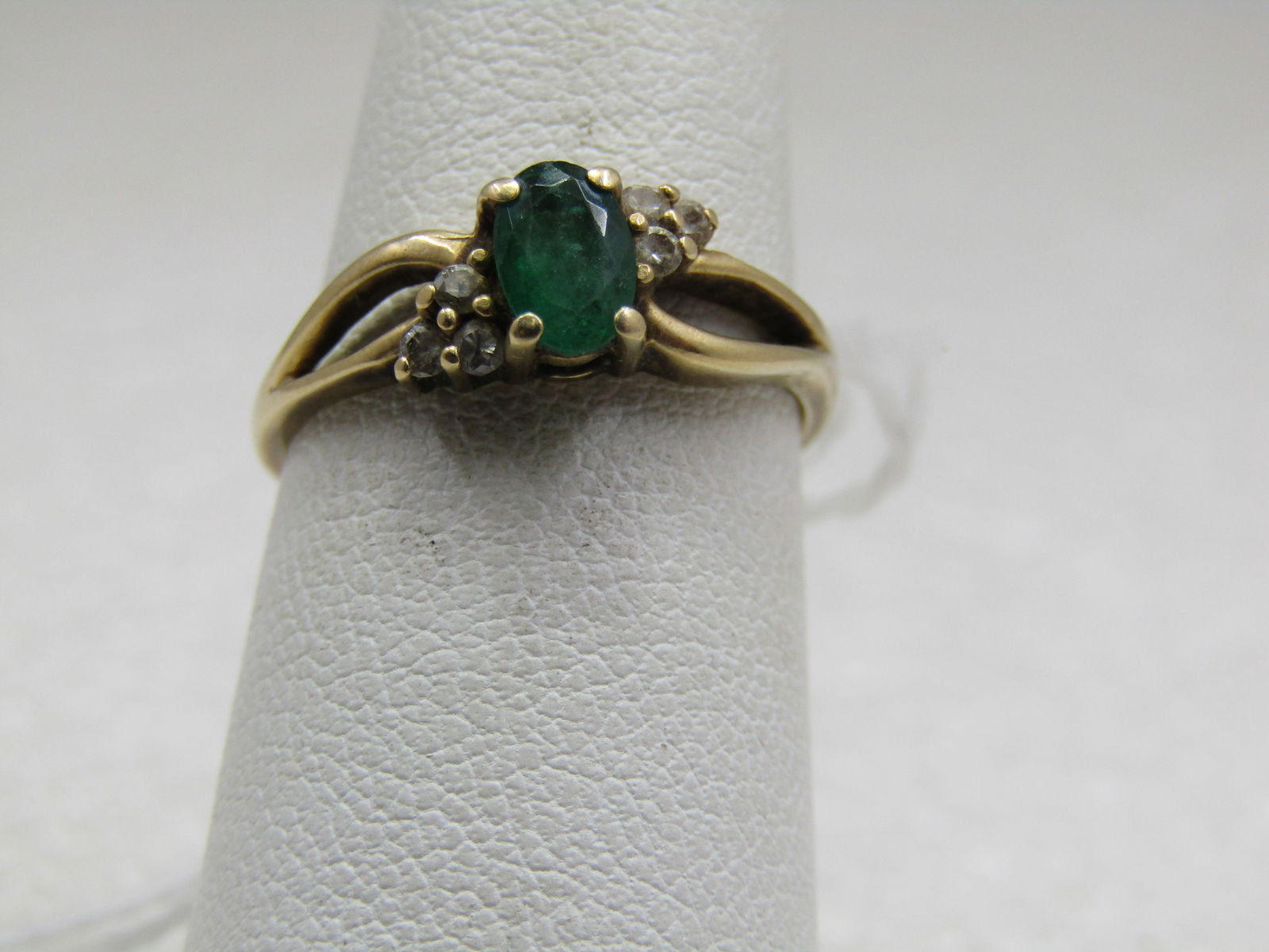 14kt Emerald Diamond Ring, Sz. 6.75 (1 of 2)