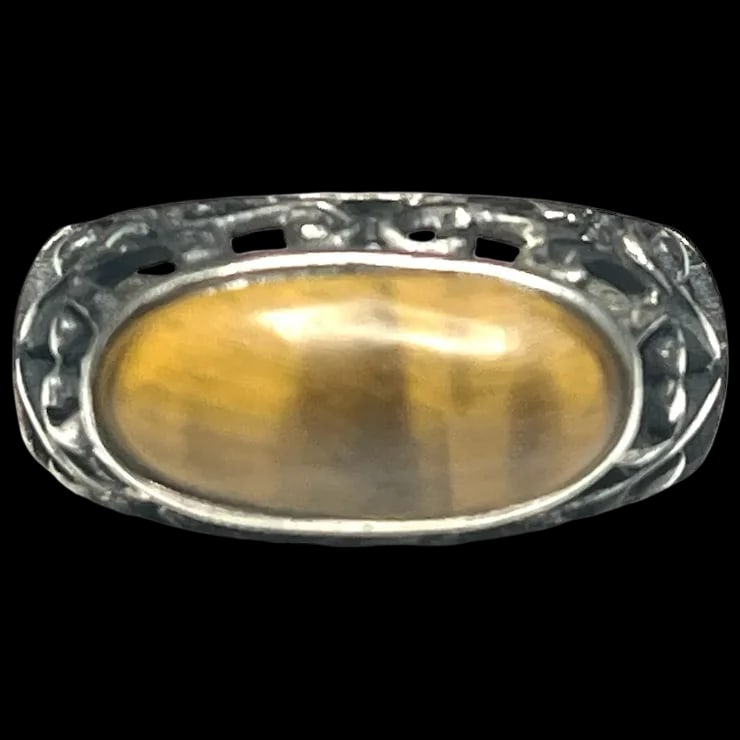 Estate Tiger's Eye Sterling Silver Ring (1 of 6)